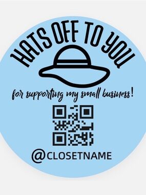 Hats Off To You Custom Closet Sticker with QR Code - 50 - 2 inch Stickers